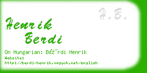 henrik berdi business card